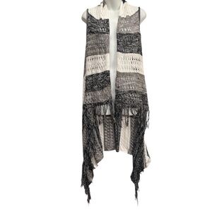 RXB Open sweater vest cardigan.  Size large. Gray and black tones